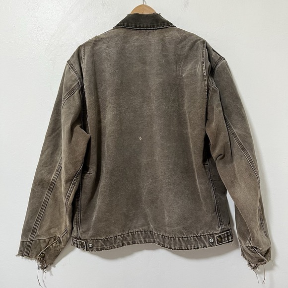 VTG Carhartt Mens Detroit Blanket Lined Canvas Jacket Size XLT Distressed‎ J97 - Picture 7 of 16
